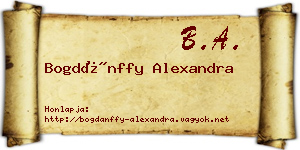 Bogdánffy Alexandra névjegykártya